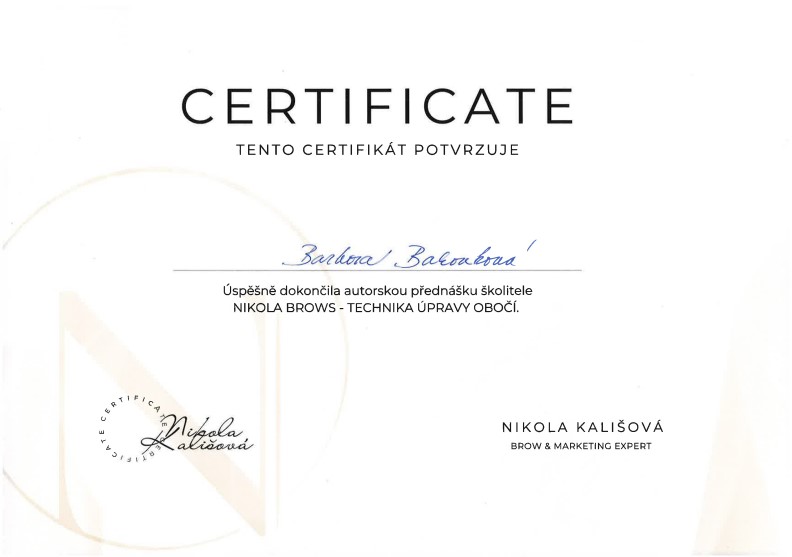 Certifikát 1